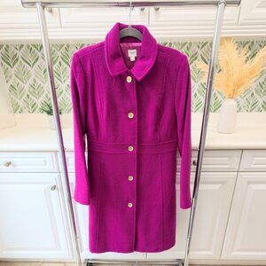 J.Crew Italian Double-Cloth Wool Lady Day Coat Thinsulate Vibrant Fuchsia Pink